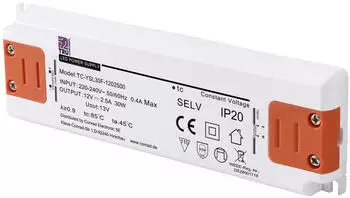 TRU Components TC-YSL30F-1202500 LED-Trafo Konstantspannung 30W 2,5A 12V/DC (TC-13492692)