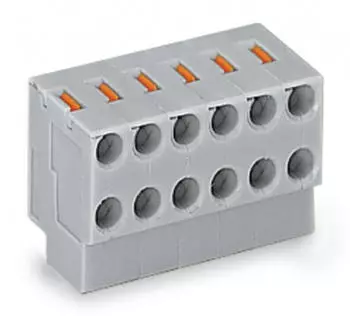 Wago 2-Leiter-Federleiste PUSH WIRE&reg; 3-polig, 3,50mm Raster, grau (252-153)