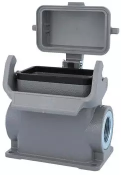 Harting Han 10B Sockelgehäuse hoch, 1×M25 seitlicher Kabelabgang, Längsbügel mit Schutzkappe (05300100282)