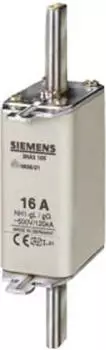 Siemens NH-Sicherungseinsatz, NH1, In: 250A, gG, Un AC: 500V, Un DC: 440V, Stirnkennmelder, spannungsf&uuml;hrende Grifflaschen (3NA3144)