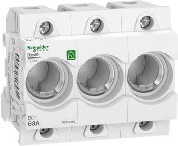 Schneider Electric Neozed Sicherungssockel D02, 3P, 63A, 400V, DIN-Schiene (R9J02363)