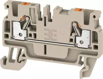 Weidmüller A2C 2.5 Durchgangs-Reihenklemme, PUSH IN, 2.5 mm², 800 V, 24 A, dunkelbeige (1521850000)