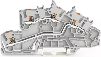 Wago Installationsetagenklemme; mit Dr&uuml;cker; 2,5 mm&sup2;; L/L; Push-in CAGE CLAMP; 2,50 mm&sup2;; grau (2203-7642)