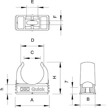 OBO Bettermann Quick-Schelle 2955 M63, lichtgrau, 20 St&uuml;ck (2149040-20)