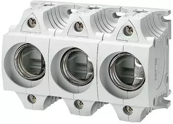 Siemens DIAZED-Sicherungssockel Gr&ouml;&szlig;e DII Formstoff, 3-polig ber&uuml;hrungsgesch&uuml;tzt (BGV A2) Zugang: Doppelfunktionsklemme Abgang: Rahmenklemme 25A AC 500V (5SF5068)