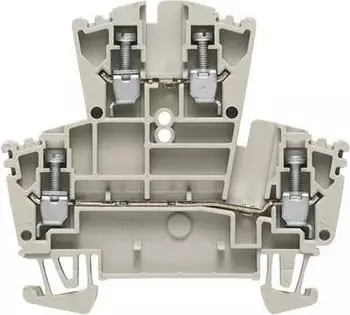 Weidm&uuml;ller WDK 2.5 Mehrstock-Reihenklemme, Schraubanschluss, dunkelbeige, 2.5 mm&sup2;, 400 V, Anzahl Anschl&uuml;sse: 4, Anzahl der Etagen: 2, TS 35, V-0 (1021500000)