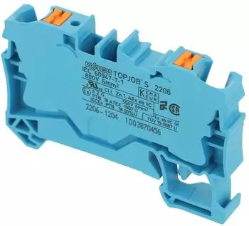 Wago Durchgangsklemme Serie 2206 mit Push-in CAGE CLAMP (2206-1204)