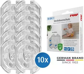 reer Steckdosenschutz transparent, klebbar, 10 St&uuml;ck (32059)