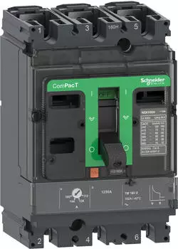 Schneider Electric Kompaktleistungsschalter ComPacT NSX100F mit TM100D 3P3D 70-100A, 36kA/415V AC (C10F3TM100)