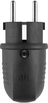 ABL Winkelstecker SCHUKO & franz&ouml;sisch-belgisch, schwarz, Gummi (TPE), schwarz, IP44, Typ 1508 (100000040)