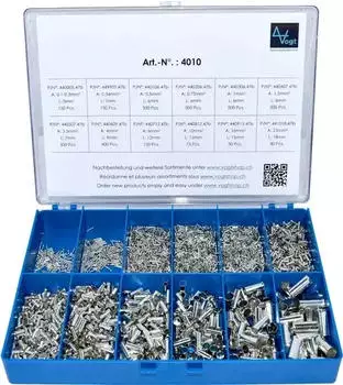Vogt Aderendh&uuml;lsen-Sortiment Unisoliert Silber 3405 St&uuml;ck (4010)