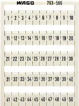 Wago WMB-Beschriftungskarte als Karte bedruckt 81 ... 90 (10x) dehnbar 5 - 5,2 mm Aufdruck waagerecht aufrastbar wei&szlig; (793-5572)