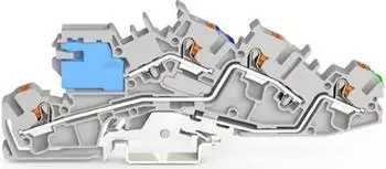 Wago Installationsetagenklemme mit Dr&uuml;cker 4 mm&sup2;, mit N-Trennschlitten, NT/L/PE, Push-in CAGE CLAMP, grau (2205-7641)