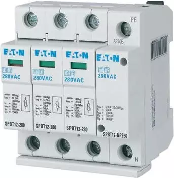 Eaton SPBT12-280-3+NPE50 &Uuml;berspannungsschutz Typ T1+T2 1+NPE 12,5kA 280V (184750)