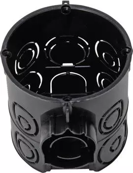 Kopp Schalterdose Unterputz, Durchmesser 60mm, Geräteschrauben-Abstand 60mm, Dosentiefe 65mm, schwarz (354100001)