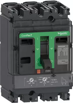 Schneider Electric Kompaktleistungsschalter ComPacT NSX250F, 36 kA at 415 VAC, TMD trip unit 125 A, 3 poles 3d (C25F3TM125)