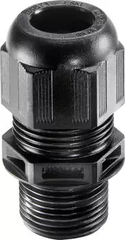 Wiska ESKV-L 20 BK Kabelverschraubung, Kunststoff, M20, RAL 9005 mit langem Anschlussgewinde (10066502)