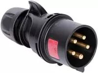 PCE 025-6x-PCE-, PCE 025-6x Stecker 32A 5p 6h schwarz SHARK (CEE 16/3, CEE 16/5)