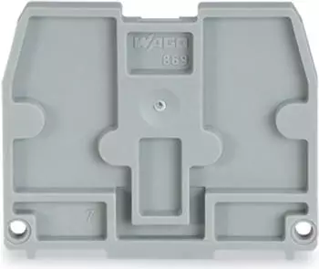Wago Abschlussplatte f&uuml;r Klemmen mit Rastfu&szlig; 2,5 mm dick grau (869-375)