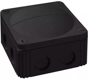 Wiska COMBI 607 BK Abzweigkasten 110x110x66mm, Kunststoff, RAL 9005 (10060648)