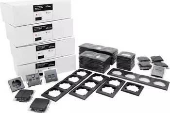 McPower Schalter und Steckdosen Set McPower Flair "Megaset" 100-teilig, anthrazit (1535281)