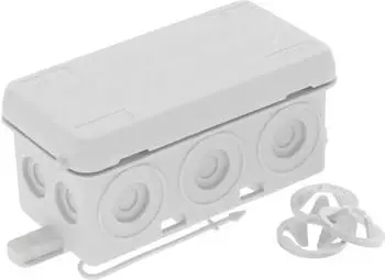 Wiska KA 006/3xZER LG Abzweigkasten 86x44x41mm, Kunststoff, RAL 7035, mit Zugentlastungsring (10110195)