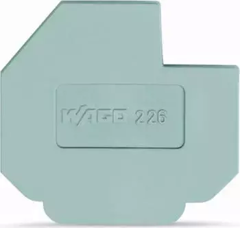 Wago Abschlussplatte f&uuml;r 630 V, Blechausschnitt Ma&szlig; L1 1,5 mm dick grau (226-110)