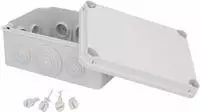 Unitec Abzweigdose 40209L, wasserdicht IP65 f&uuml;r au&szlig;en, 180 x 133 mm, grau, aus