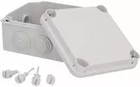 Unitec Abzweigdose 40210L, wasserdicht IP65 f&uuml;r au&szlig;en, 108 x 108 mm, grau, aus