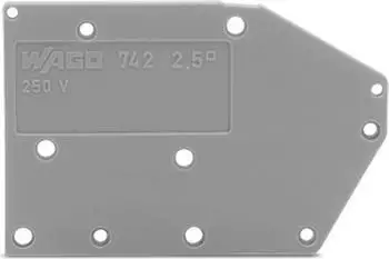 Wago Abschlussplatte anrastbar 1,5 mm dick grau (742-100)