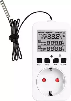 Offgridtec Temperaturregler f&uuml;r Steckdose mit Digitalanzeige und externem Sensor (8-01-020170)