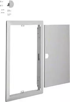 Hager Blendrahmen, Volta, 2reihig, mit T&uuml;r, RAL9006, silber (VZ322N)