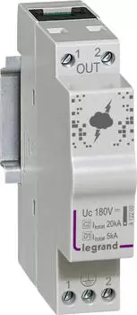 Legrand &Uuml;berspannungsableiter f&uuml;r Telefon/ADSL Typ D1+C2, D1 Iimp2,5 kA (412200)