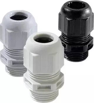 Wiska ESKV-L 16 BK Kabelverschraubung, Kunststoff, M16, RAL 9005 mit langem Anschlussgewinde (10066501)