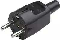 Meister Schutzkontaktstecker WU7421320, schwarz, aus Kunststoff, mit Knickschutz, 16