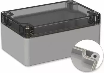 Bopla POLLIN, Polycarbonat Geh&auml;use, 120 x 80 x 55 mm, IP66, Lichtgrau, Glasklarer Deckel (5U210510)