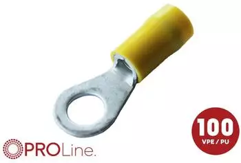 ACV Ringkabelschuh vollisoliert, gelb, Loch-&Oslash; 10,5mm, 100 St. (344351-3-0-p)