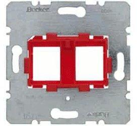 Berker Tragplatte mit roter Aufnahme 2fach (454101)