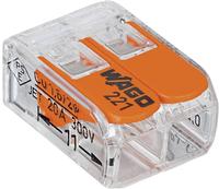 WAGO 221-412, Wago Compact Verbindungsklemme 221, 2 Leiter, 0,14-4,0 mm&sup2;