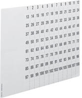 Hager Beschriftungsb&ouml;gen,nummerier.1-108,10st. Zz90c