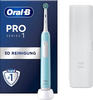 Oral-B Pro Series 1 Elektrische Zahnbürste, Reiseetui (Cross Action Caribbean Blue)