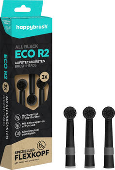 happybrush ECO R2 All Black Aufsteckbürsten (3 Stk.)