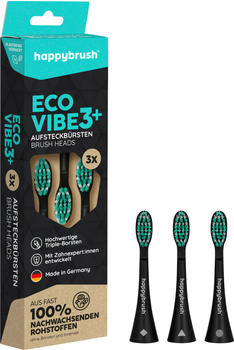 happybrush ECO Vibe 3+ Aufsteckbürsten schwarz (3 Stk.)