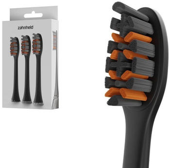 Zahnheld Pro X-Clean B&uuml;rstenkopf mittelhart schwarz (3 Stk.)