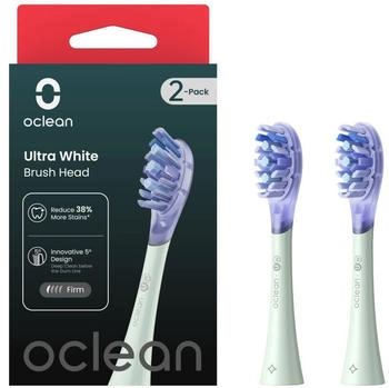 Oclean Ultra White UW01 spare heads Green 2 pc