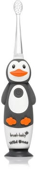Brush-Baby WildOnes Kids Electric Rechargeable Toothbrush Penguin 1 3 Brush Head USB Charging Cable for Ages 0-10 (Penguin)
