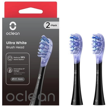 Oclean Ultra White UW02 spare heads Black 2 pc