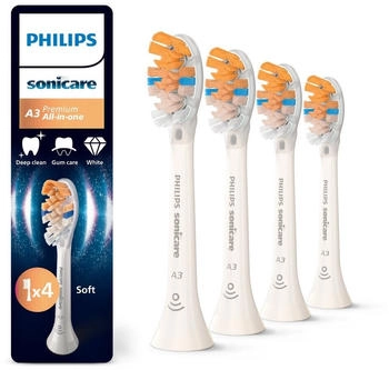 Philips Sonicare A3 Premium All-in-One, Original Ersatzb&uuml;rstenk&ouml;pfe, Wei&szlig;, 4er-Pack, HX9094/87