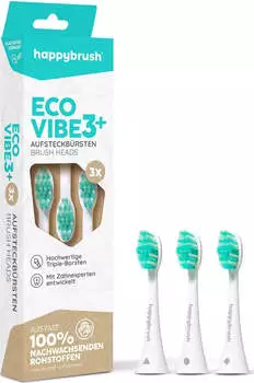 happybrush Eco Vibe 3+ Aufsteckb&uuml;rsten white 3 Stk.