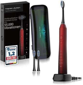 Tristan Auron Business Class UV-Case 2 B&uuml;rstenk&ouml;pfe rot